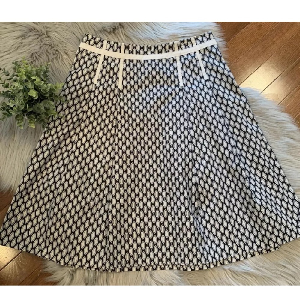Gap Women’s A-Line Skirt Black Cream Side Zip
